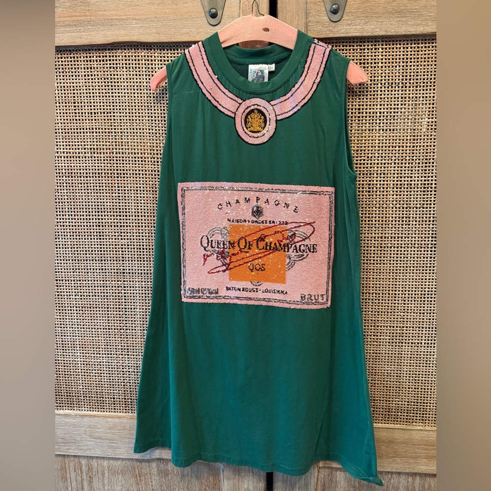 Queen of Sparkles - Champagne T-shirt Dress